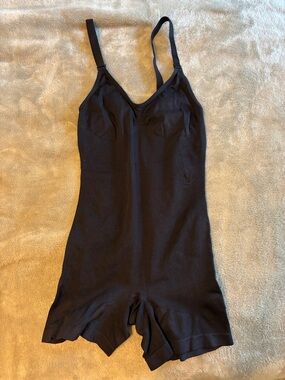 Black Full-Body Shapewear Slip with Adjustable Straps
